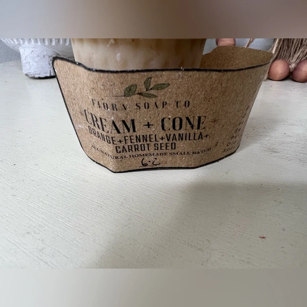 Brand New-Fiora Soap Co-Cream + Cone Homemade Soap